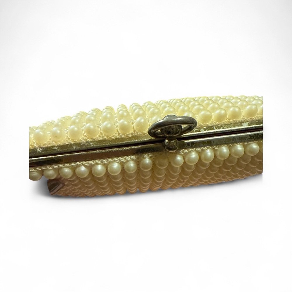 Elegant Faux Pearl Vintage Beaded Clutch - Picture 2 of 3
